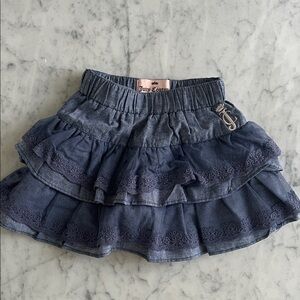 Juicy Couture Denim Ruffle Mini Skirt